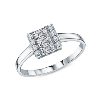 Золотое кольцо с бриллиантами природными