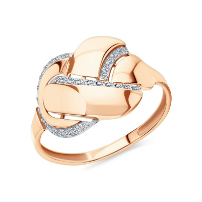 Золотое кольцо с фианитами