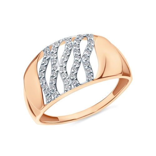 Золотое кольцо с фианитами