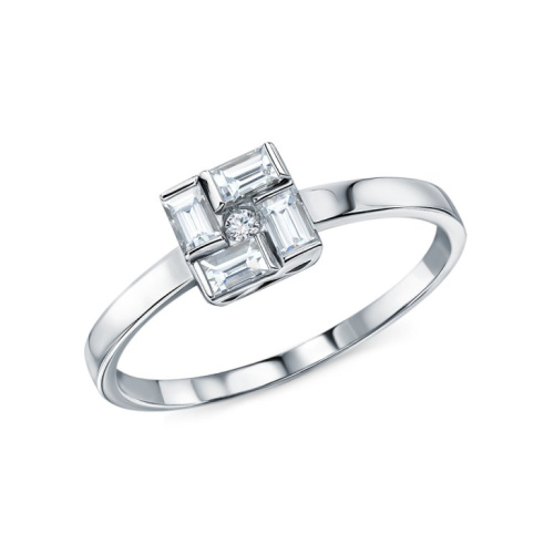 Золотое кольцо с бриллиантами природными