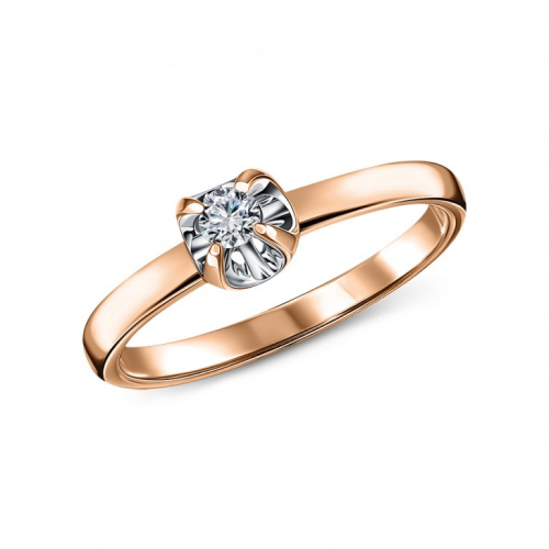 Золотое кольцо с бриллиантами природными