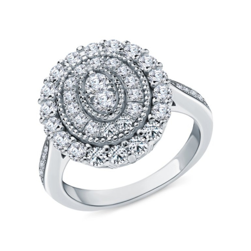 Серебряное кольцо с фианитами