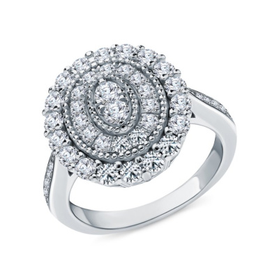 Серебряное кольцо с фианитами