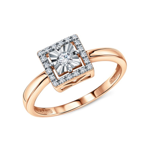 Золотое кольцо с бриллиантами природными