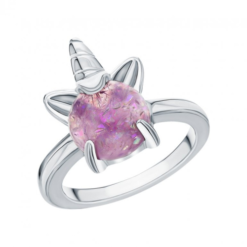 Серебряное кольцо с синтетическим опалом