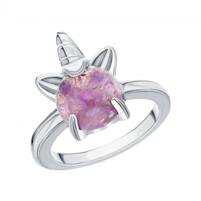 Серебряное кольцо с синтетическим опалом