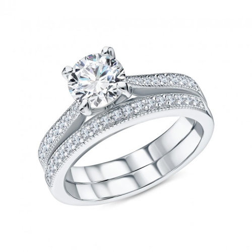 Серебряное кольцо с фианитами