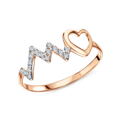 Золотое кольцо с фианитами