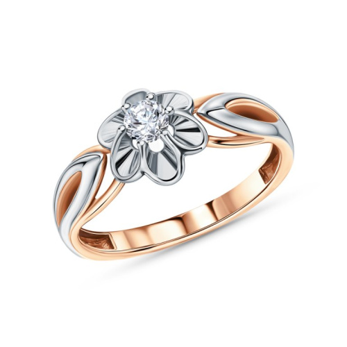 Золотое кольцо с бриллиантами природными