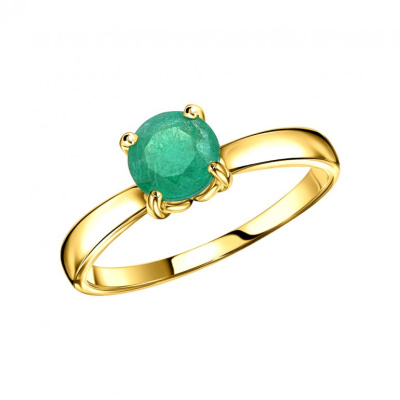 Золотое кольцо с изумрудами природными