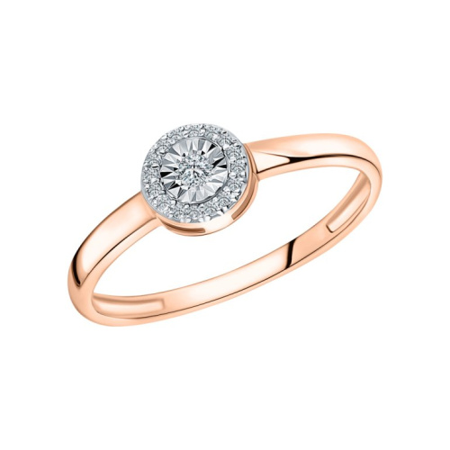 Золотое кольцо с бриллиантами природными