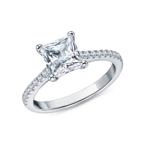 Серебряное кольцо с муассанитами