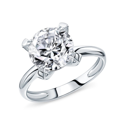 Серебряное кольцо с горными хрусталями природными