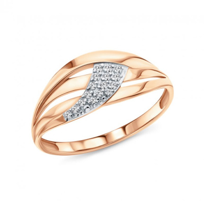 Золотое кольцо с фианитами