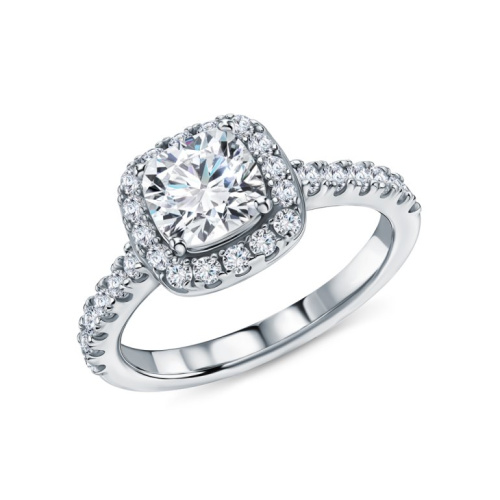 Серебряное кольцо с муассанитами