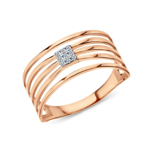 Золотое кольцо с фианитами