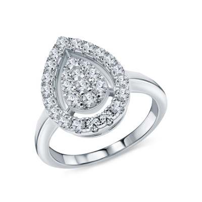 Серебряное кольцо с фианитами