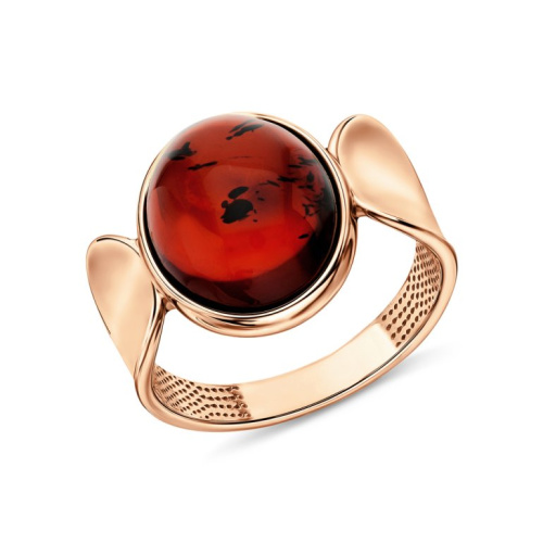 Серебряное кольцо с янтарями природными