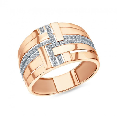 Золотое кольцо с фианитами