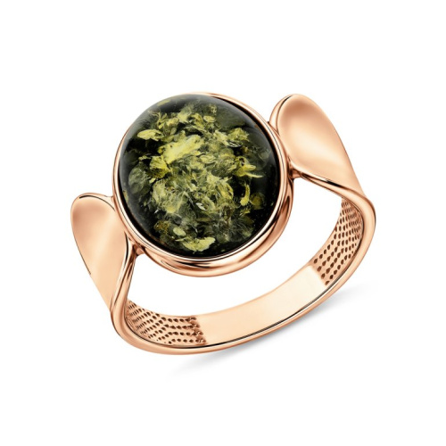 Серебряное кольцо с янтарями природными