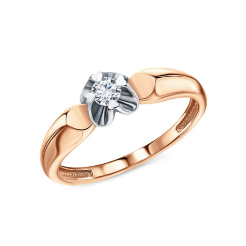 Золотое кольцо с бриллиантами природными