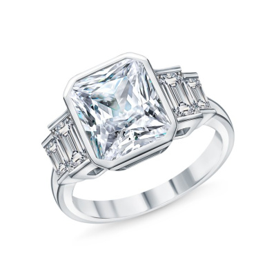 Серебряное кольцо с фианитами