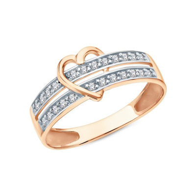 Золотое кольцо с фианитами