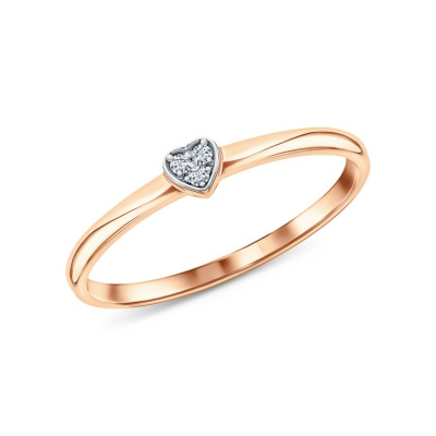 Золотое кольцо с бриллиантами природными