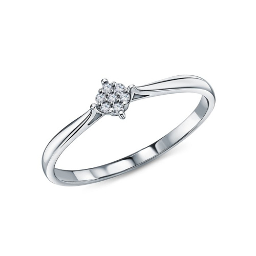 Платиновое кольцо с бриллиантами природными