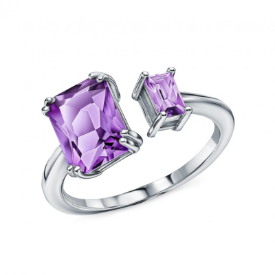 Серебряное кольцо с аметистами