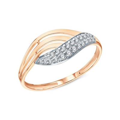 Золотое кольцо с фианитами