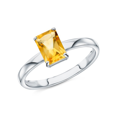 Серебряное кольцо с цитрином природным