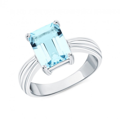 Серебряное кольцо с топазами природными