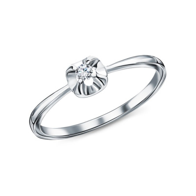 Золотое кольцо с бриллиантами природными