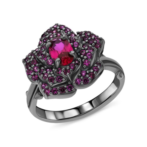 Серебряное кольцо с синтетическим корундом