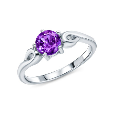 Серебряное кольцо с аметистами природными