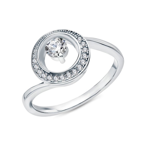 Серебряное кольцо с фианитами