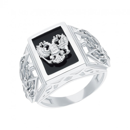 Серебряное кольцо с ониксом природным