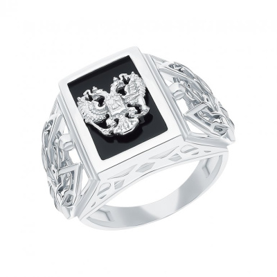 Серебряное кольцо с ониксом природным