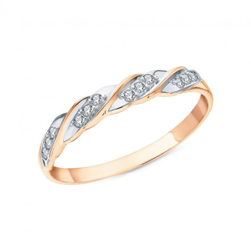 Золотое кольцо с фианитами