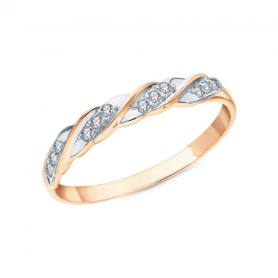 Золотое кольцо с фианитами