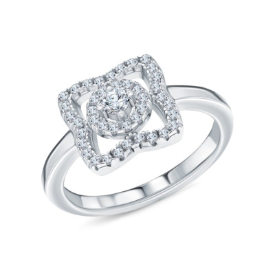 Серебряное кольцо с фианитами