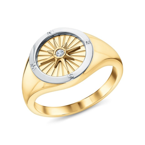 Золотое кольцо с бриллиантами природными