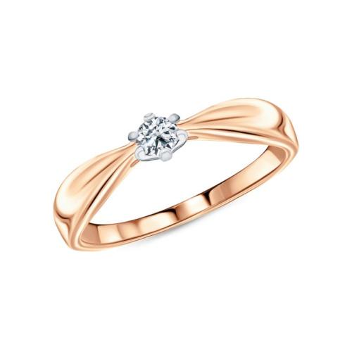 Золотое кольцо с фианитами