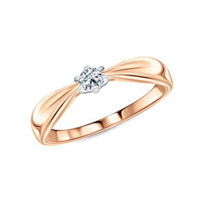 Золотое кольцо с фианитами