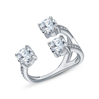 Серебряное кольцо с фианитами