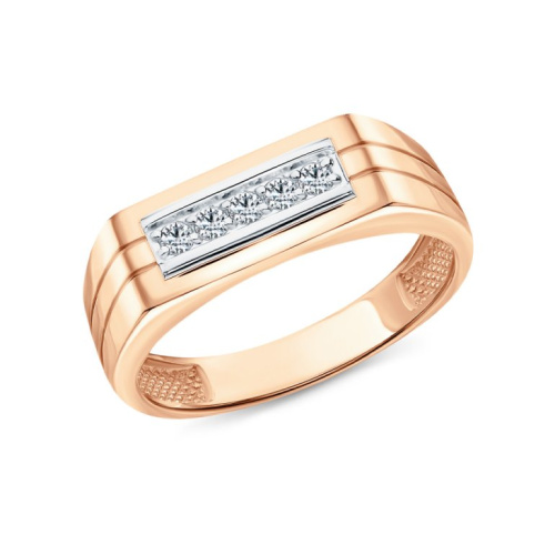 Золотое кольцо с бриллиантами природными