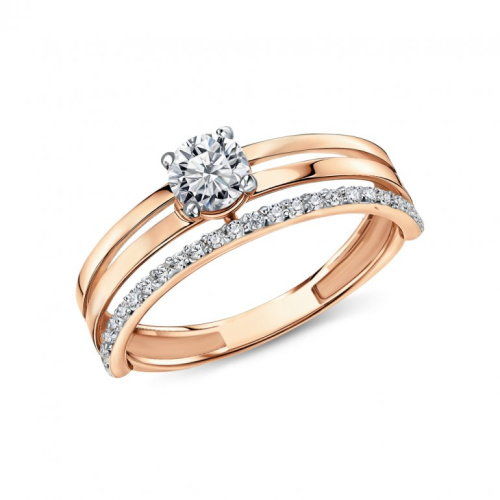 Золотое кольцо с фианитами