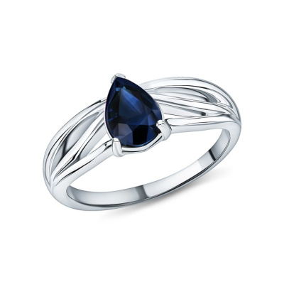 Серебряное кольцо с сапфиром природным