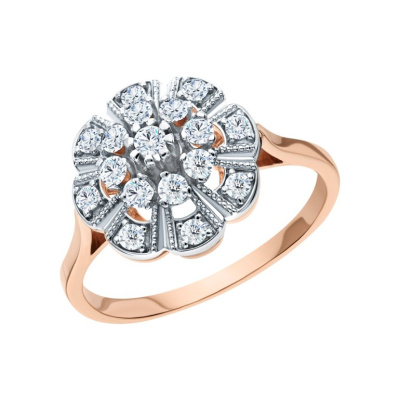 Золотое кольцо с фианитами